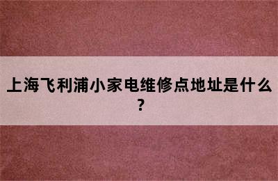 上海飞利浦小家电维修点地址是什么？