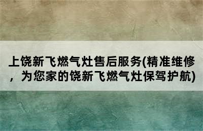 上饶新飞燃气灶售后服务(精准维修，为您家的饶新飞燃气灶保驾护航)