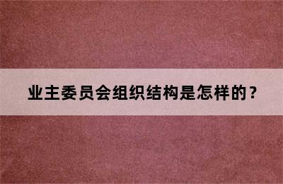 业主委员会组织结构是怎样的？