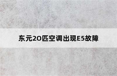 东元2O匹空调出现E5故障