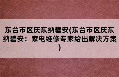 东台市区庆东纳碧安(东台市区庆东纳碧安：家电维修专家给出解决方案)