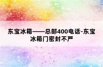 东宝冰箱——总部400电话-东宝冰箱门密封不严