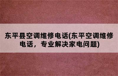 东平县空调维修电话(东平空调维修电话，专业解决家电问题)