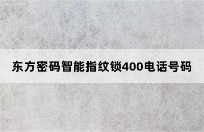 东方密码智能指纹锁400电话号码