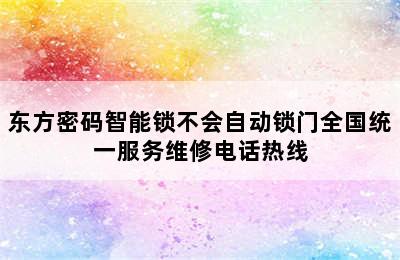 东方密码智能锁不会自动锁门全国统一服务维修电话热线