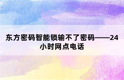 东方密码智能锁输不了密码——24小时网点电话