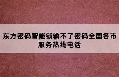 东方密码智能锁输不了密码全国各市服务热线电话