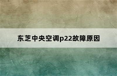 东芝中央空调p22故障原因