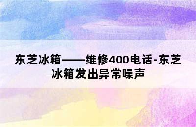 东芝冰箱——维修400电话-东芝冰箱发出异常噪声