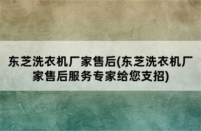 东芝洗衣机厂家售后(东芝洗衣机厂家售后服务专家给您支招)