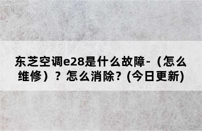 东芝空调e28是什么故障-（怎么维修）？怎么消除？(今日更新)