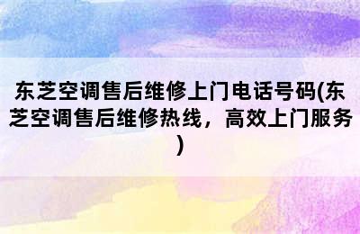 东芝空调售后维修上门电话号码(东芝空调售后维修热线，高效上门服务)