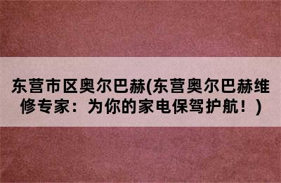 东营市区奥尔巴赫(东营奥尔巴赫维修专家：为你的家电保驾护航！)