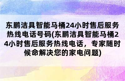 东鹏洁具智能马桶24小时售后服务热线电话号码(东鹏洁具智能马桶24小时售后服务热线电话，专家随时候命解决您的家电问题)