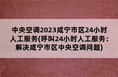 中央空调2023咸宁市区24小时人工服务(呼叫24小时人工服务：解决咸宁市区中央空调问题)