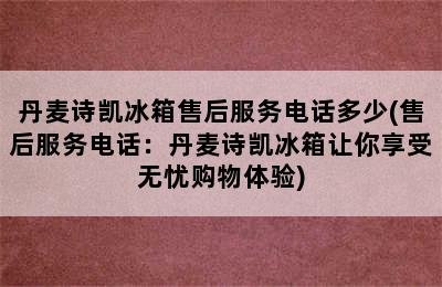 丹麦诗凯冰箱售后服务电话多少(售后服务电话：丹麦诗凯冰箱让你享受无忧购物体验)