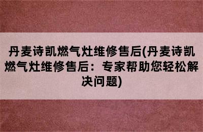 丹麦诗凯燃气灶维修售后(丹麦诗凯燃气灶维修售后：专家帮助您轻松解决问题)