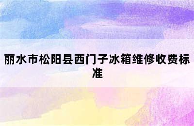 丽水市松阳县西门子冰箱维修收费标准