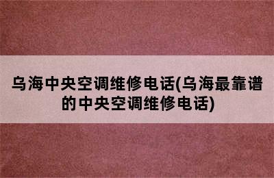 乌海中央空调维修电话(乌海最靠谱的中央空调维修电话)