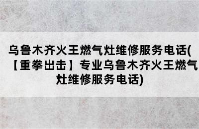 乌鲁木齐火王燃气灶维修服务电话(【重拳出击】专业乌鲁木齐火王燃气灶维修服务电话)