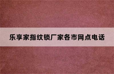 乐享家指纹锁厂家各市网点电话