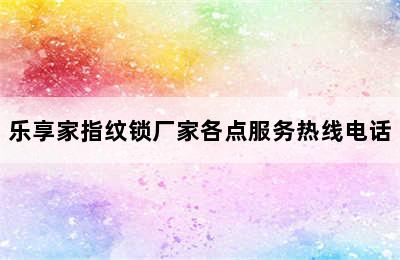 乐享家指纹锁厂家各点服务热线电话