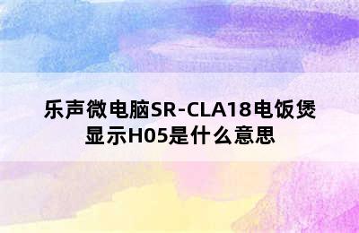 乐声微电脑SR-CLA18电饭煲显示H05是什么意思