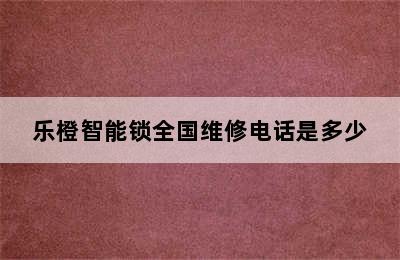 乐橙智能锁全国维修电话是多少