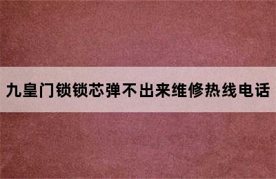 九皇门锁锁芯弹不出来维修热线电话