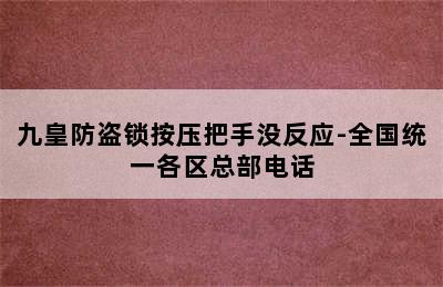 九皇防盗锁按压把手没反应-全国统一各区总部电话