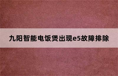 九阳智能电饭煲出现e5故障排除