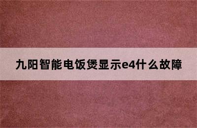 九阳智能电饭煲显示e4什么故障