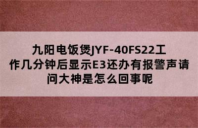 九阳电饭煲JYF-40FS22工作几分钟后显示E3还办有报警声请问大神是怎么回事呢