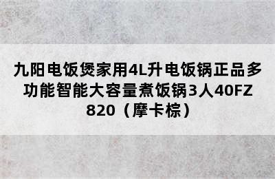 九阳电饭煲家用4L升电饭锅正品多功能智能大容量煮饭锅3人40FZ820（摩卡棕）