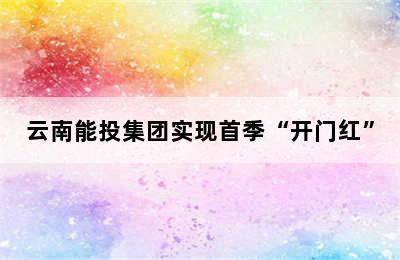 云南能投集团实现首季“开门红”