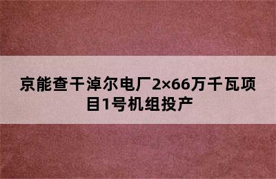 京能查干淖尔电厂2×66万千瓦项目1号机组投产