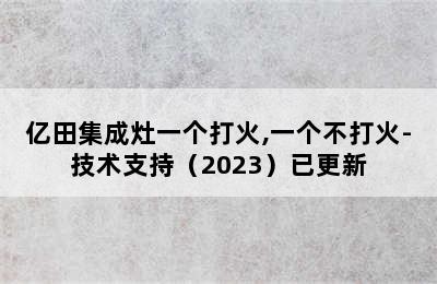 亿田集成灶一个打火,一个不打火-技术支持（2023）已更新