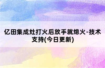 亿田集成灶打火后放手就熄火-技术支持(今日更新)