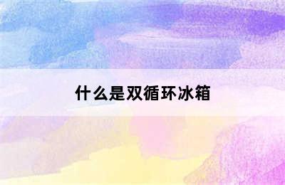 什么是双循环冰箱