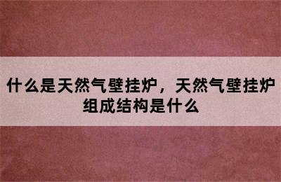 什么是天然气壁挂炉，天然气壁挂炉组成结构是什么