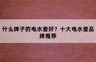 什么牌子的电水壶好？十大电水壶品牌推荐