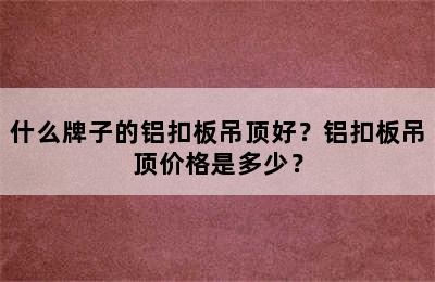 什么牌子的铝扣板吊顶好？铝扣板吊顶价格是多少？