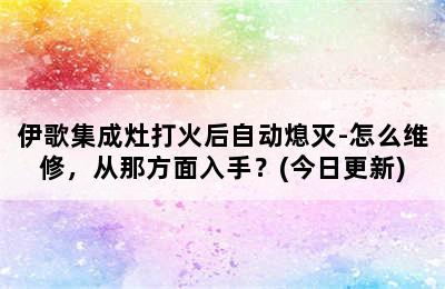 伊歌集成灶打火后自动熄灭-怎么维修，从那方面入手？(今日更新)