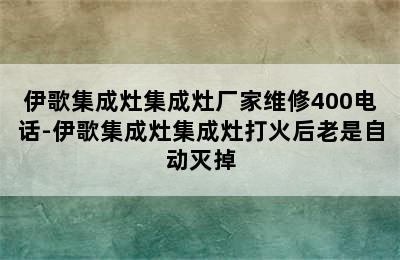 伊歌集成灶集成灶厂家维修400电话-伊歌集成灶集成灶打火后老是自动灭掉