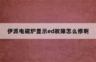 伊派电磁炉显示ed故障怎么修啊