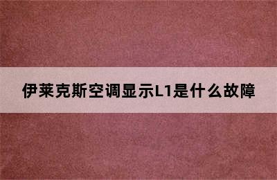 伊莱克斯空调显示L1是什么故障