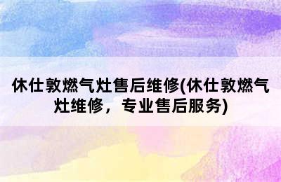 休仕敦燃气灶售后维修(休仕敦燃气灶维修，专业售后服务)