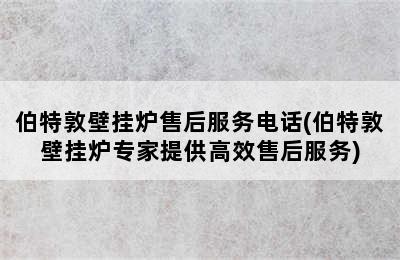 伯特敦壁挂炉售后服务电话(伯特敦壁挂炉专家提供高效售后服务)