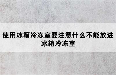 使用冰箱冷冻室要注意什么不能放进冰箱冷冻室