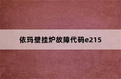 依玛壁挂炉故障代码e215